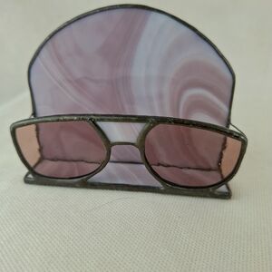 Handmade Stained Glass Table Glasses Holder Business Card Holder